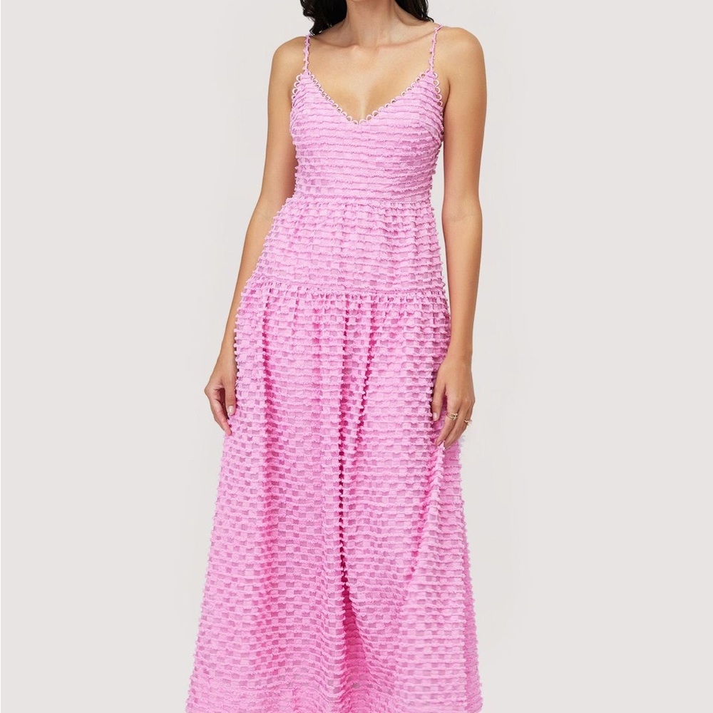 Lost + Wander Pink Textured Maxi Dress